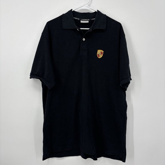 PORSCHE Design Drivers Selection Polo Embroidered Crest Patch Black Size XL - Picture 1 of 8